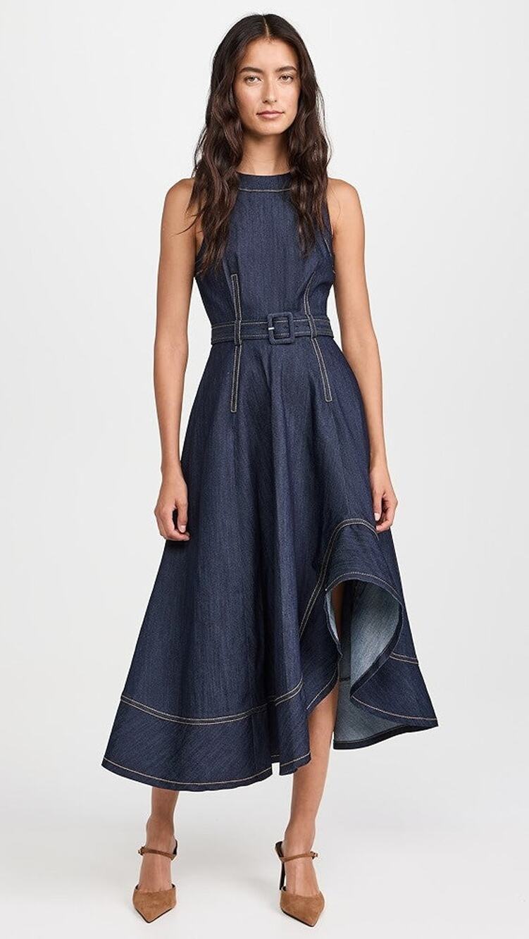 Cinq à Sept Zelda Denim Sleeveless Midi Dress - 8